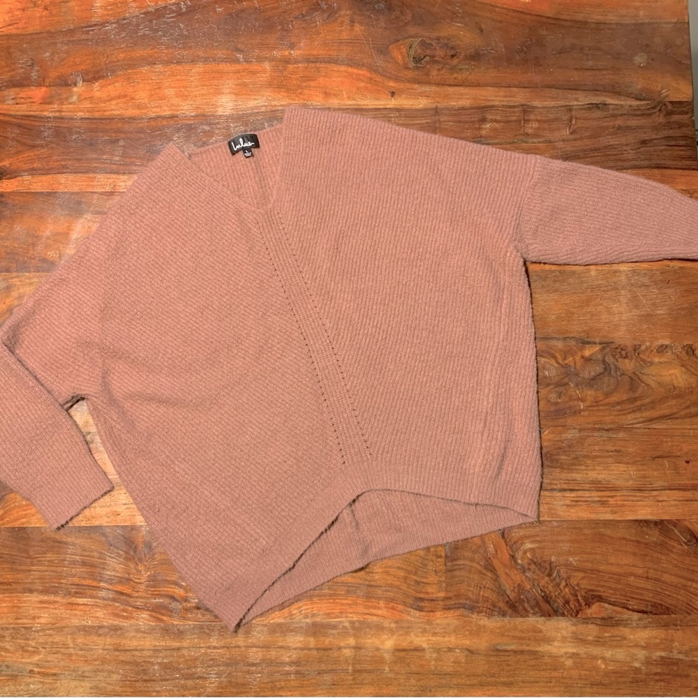 Lulus quarter sleeve knitted sweater shirt